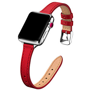 Ремешок кожаный для apple watch Red, 42mm 44mm 45mm 49mm